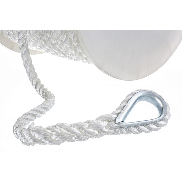 Seachoice 40751 3-Strand Twisted Nylon Anchor Line White, 1/2" x 200'