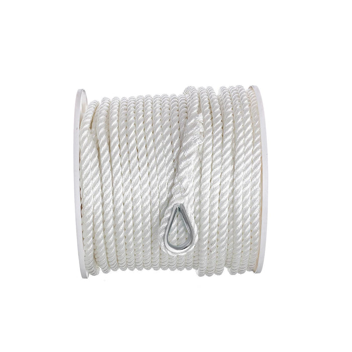 Seachoice 40781 3-Strand Twisted Nylon Anchor Line White, 1/2" x 250'