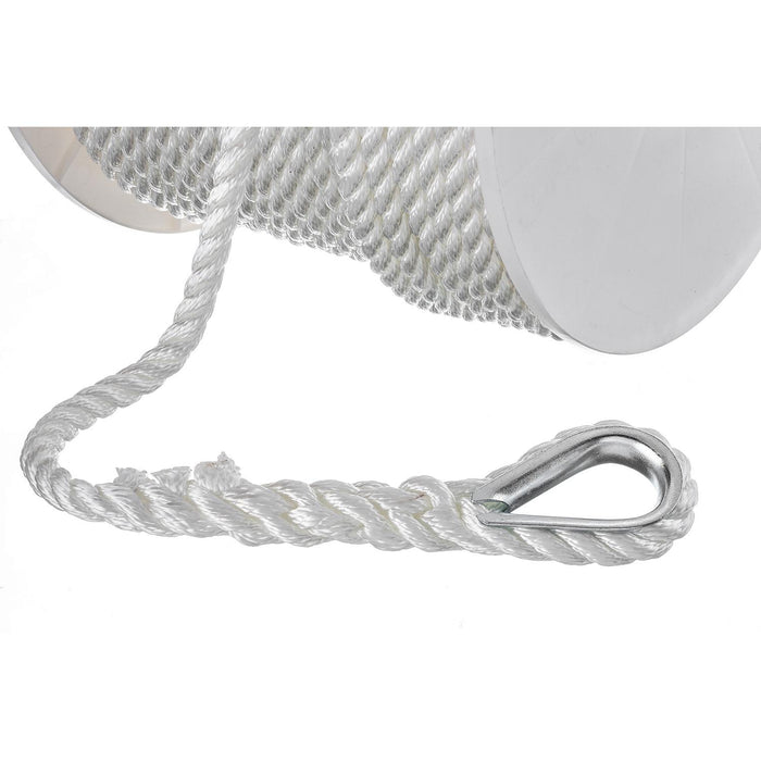 Seachoice 40781 3-Strand Twisted Nylon Anchor Line White, 1/2" x 250'