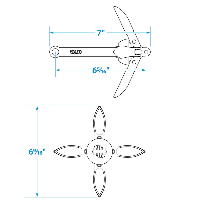 Seachoice Galvanized Folding Grapnel Anchor