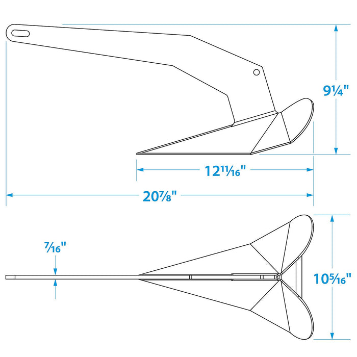 Seachoice 41540 Hot Dipped Galvanized Plow Anchor, 14 lbs.
