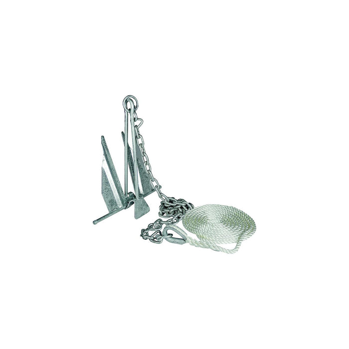 Seachoice 41622 13 LB Utility Anchor Kit, Includes Anchor, 1/4" x 4' Lead, (2) 5/16" Shackles and 3/8" x 150' Line