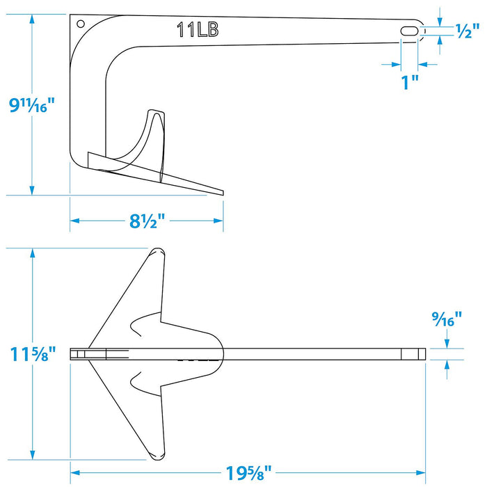 Seachoice 41660 Hot Dipped Galvanized Claw Anchor
