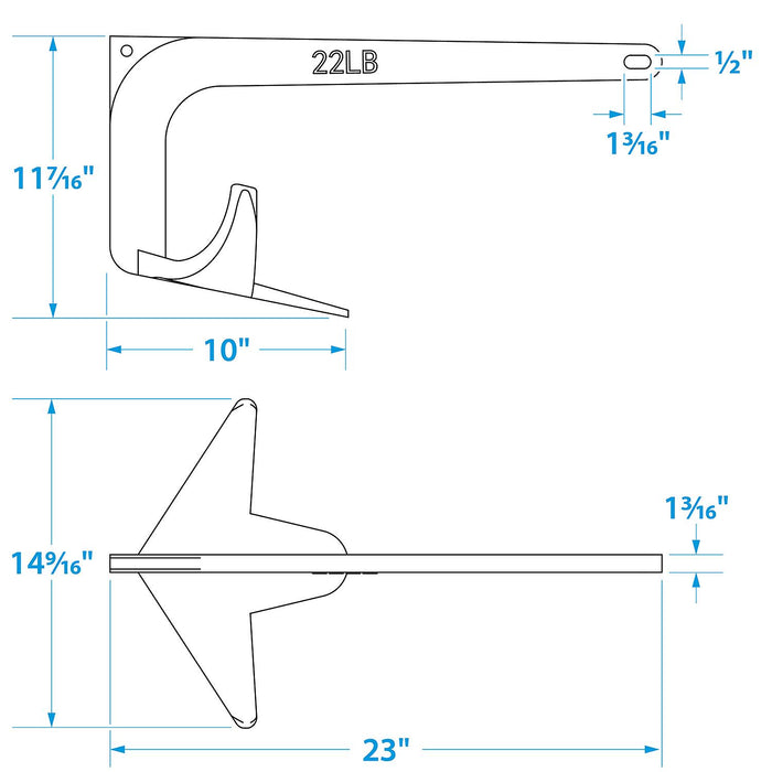 Seachoice 41680 Hot Dipped Galvanized Claw Anchor