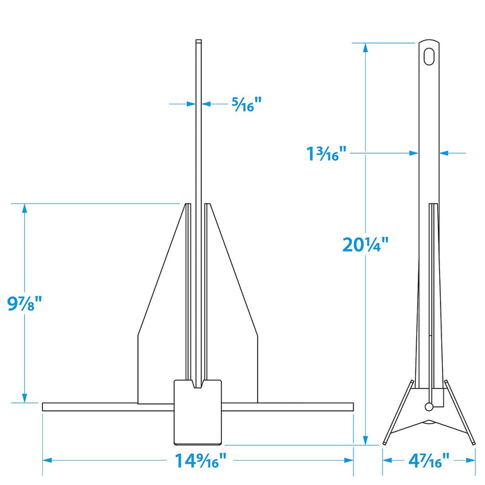 Seachoice 41710 Hot Dipped Galvanized Deluxe Anchor, Size 4S