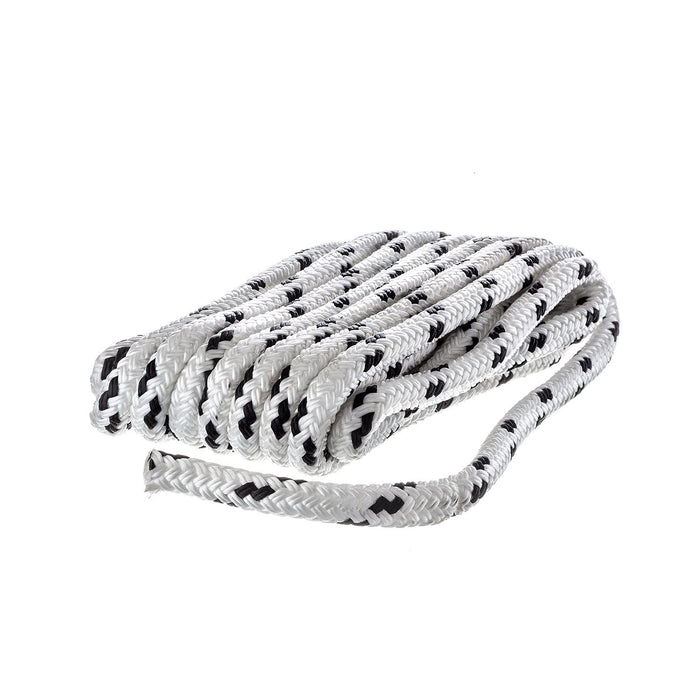 Seachoice 42401 Double Braided 100% MFP Dock Line 3/8" x 15' White w/Black, Tracer