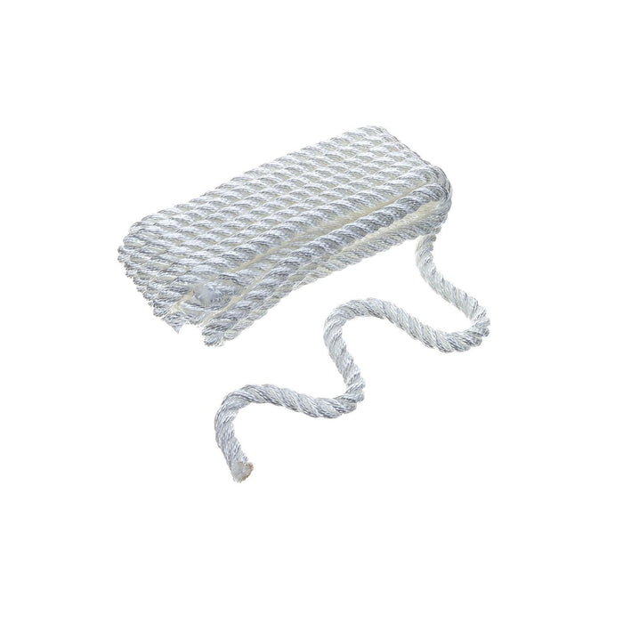 Seachoice 42511 3-Strand Twisted Nylon Dock Line, 3/8" x 15', White