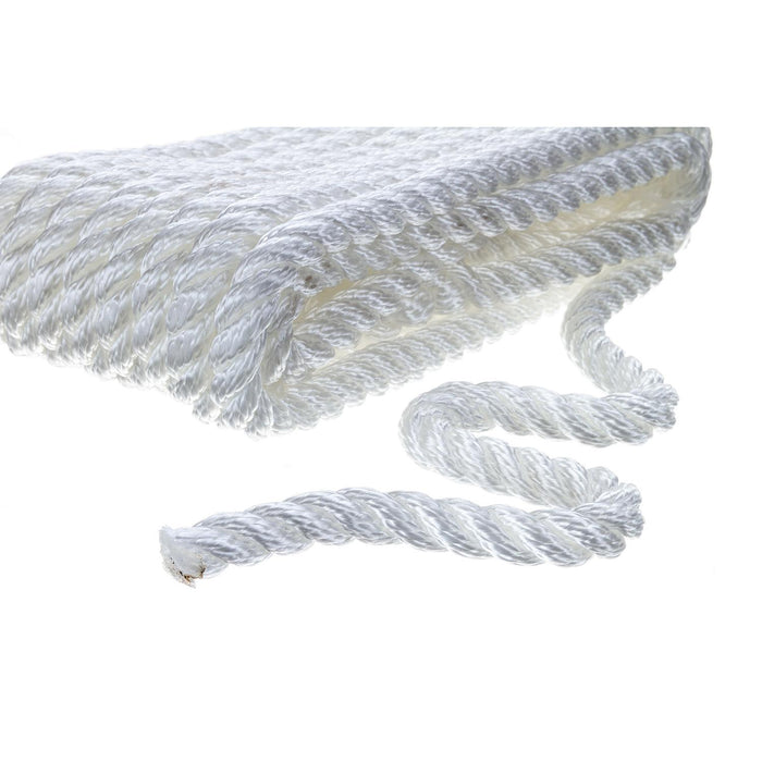 Seachoice 50-42521 3-Strand Twisted Nylon Dock Line, 3/8" x 20', White