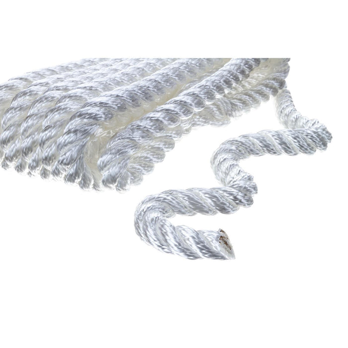 Seachoice 42551 3-Strand Twisted Nylon Dock Line, 1/2" x 15', White