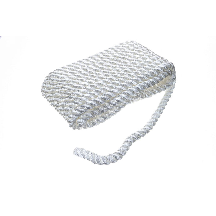 Seachoice 42571 3-Strand Twisted Nylon Dock Line, 1/2" x 25', White