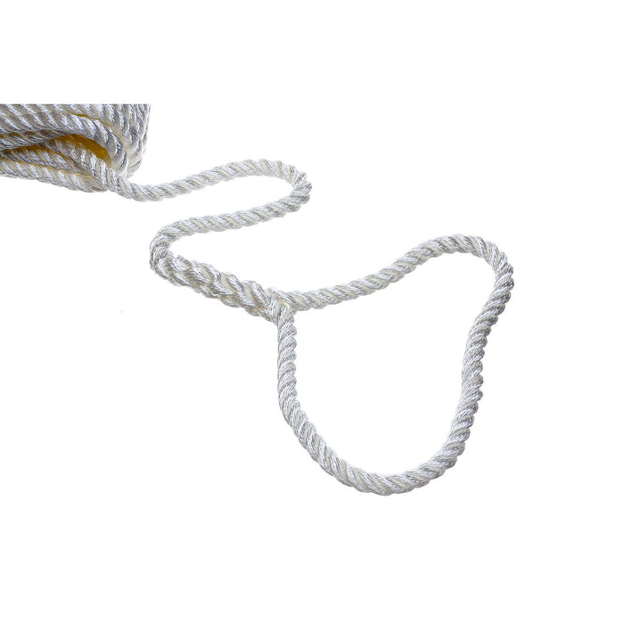 Seachoice 42581 3-Strand Twisted Nylon Dock Line, 1/2" x 30', White