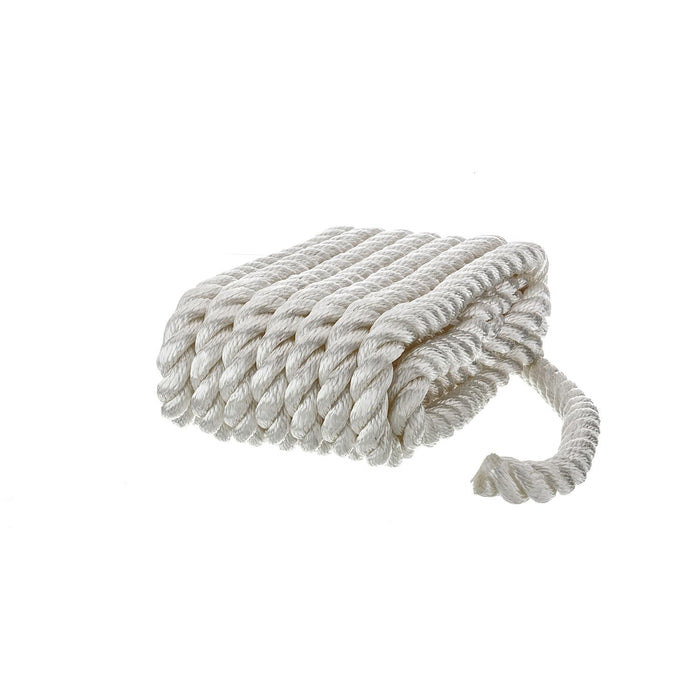 Seachoice 42591 3-Strand Twisted Nylon Dock Line, 5/8" x 20', White