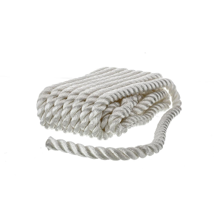 Seachoice 42601 3-Strand Twisted Nylon Dock Line, 5/8" x 25', White