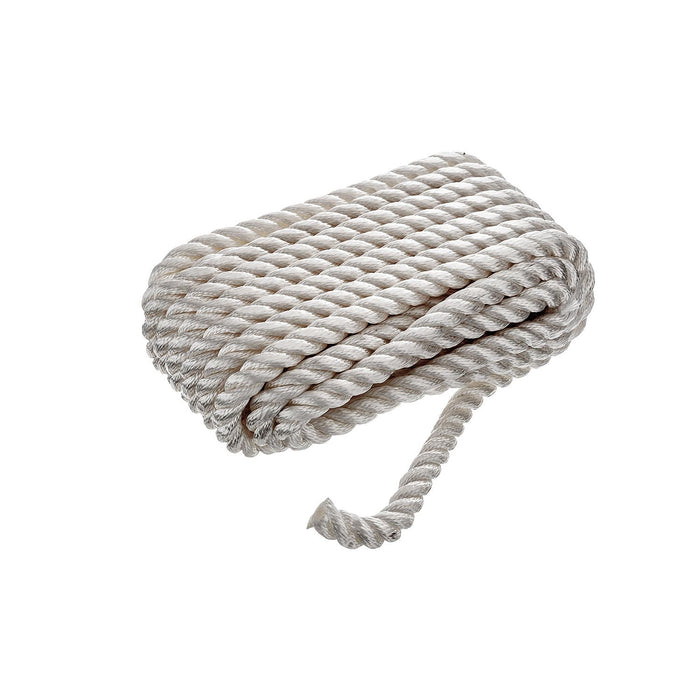 Seachoice 42621 3-Strand Twisted Nylon Dock Line, 5/8" x 35', White