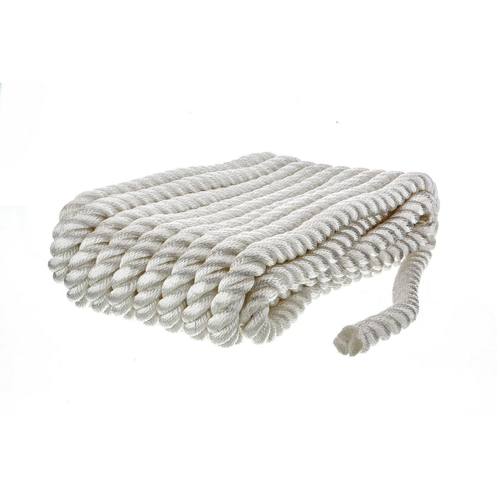 Seachoice 42631 3-Strand Twisted Nylon Dock Line, White, 3/4" x 25'