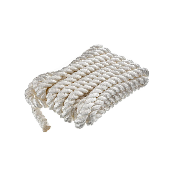 Seachoice 42631 3-Strand Twisted Nylon Dock Line, White, 3/4" x 25'