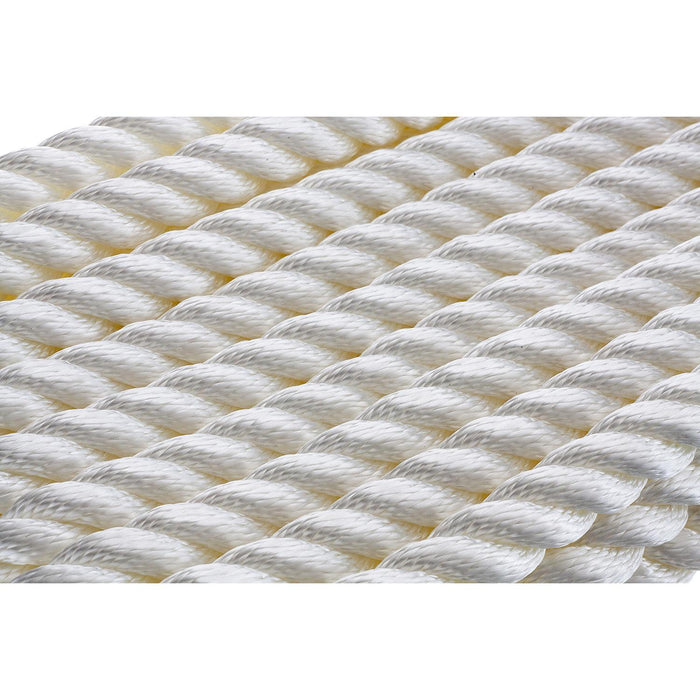 Seachoice 42641 3-Strand Twisted Nylon Dock Line, White, 3/4" x 35'
