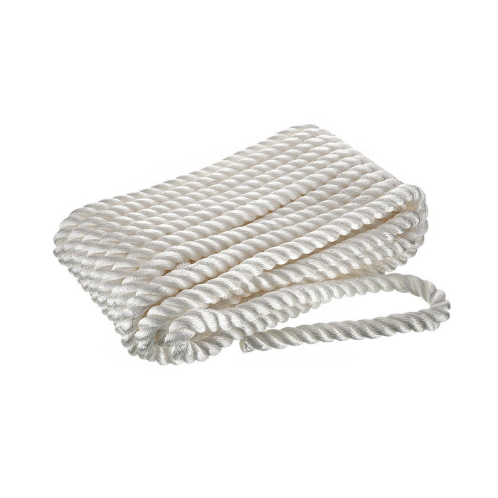 Seachoice 42651 3-Strand Twisted Nylon Dock Line, White, 3/4" x 50'
