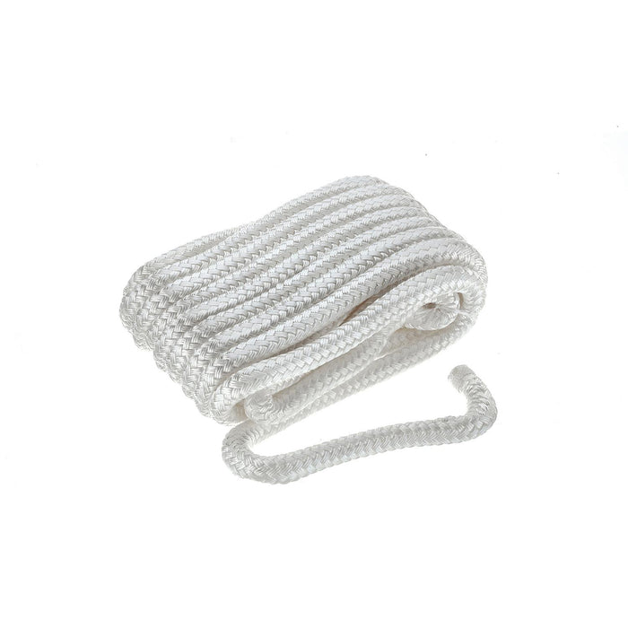Seachoice 46951 Double-Braid Nylon Dock Line w/ Eye Splice, Pre-Shrunk, Heat Stabilized, 5/8 In. X 30 Ft., White