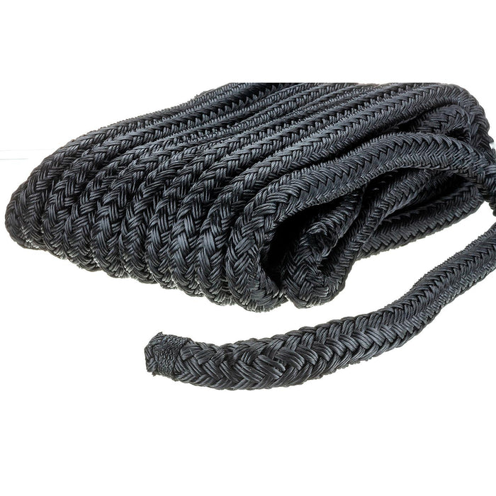 Seachoice 46961 Double-Braid Nylon Dock Line w/ Eye Splice, Pre-Shrunk, Heat Stabilized, 5/8 In. X 30 Ft., Black