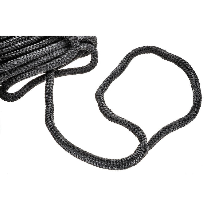 Seachoice 46961 Double-Braid Nylon Dock Line w/ Eye Splice, Pre-Shrunk, Heat Stabilized, 5/8 In. X 30 Ft., Black