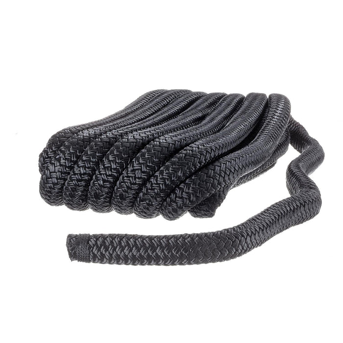 Seachoice Double-Braid Nylon Dock Line w/ Eye Splice, Pre-Shrunk, Heat Stabilized, 3/4 In. X 25 Ft., Black