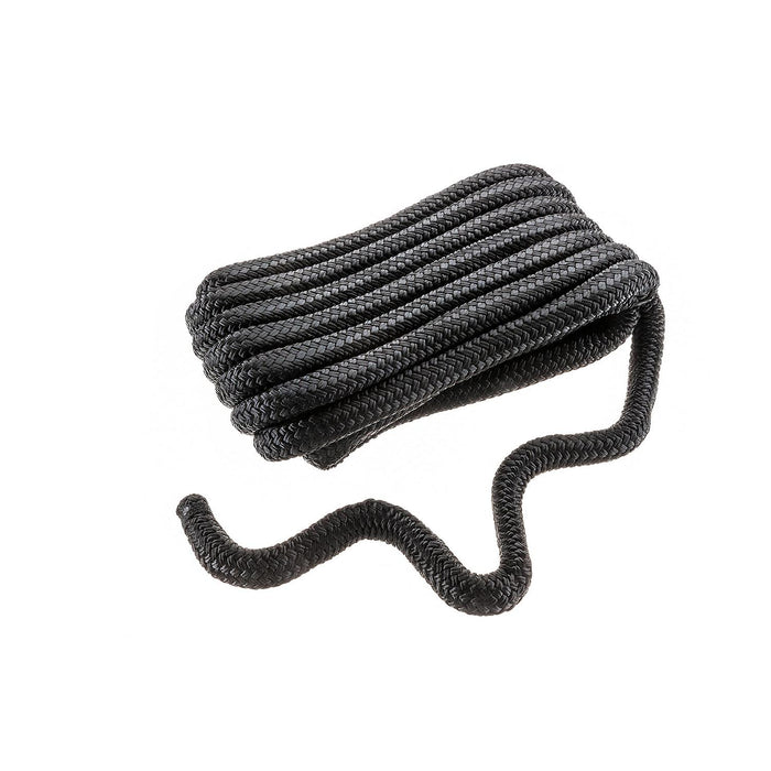 Seachoice Double-Braid Nylon Dock Line w/ Eye Splice, Pre-Shrunk, Heat Stabilized, 3/4 In. X 25 Ft., Black
