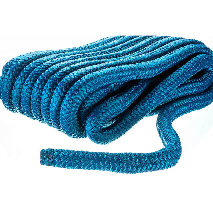 Seachoice 47311 Double-Braid Nylon Dock Line w/ Eye Splice, Pre-Shrunk, Heat Stabilized, 3/4 In. X 35 Ft., Blue