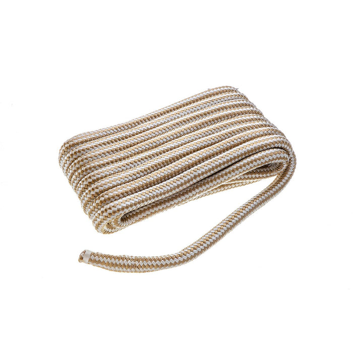 Seachoice Double-Braid Nylon Dock Line w/ Eye Splice, Pre-Shrunk, Heat Stabilized, 3/4 In. X 35 Ft., Gold White