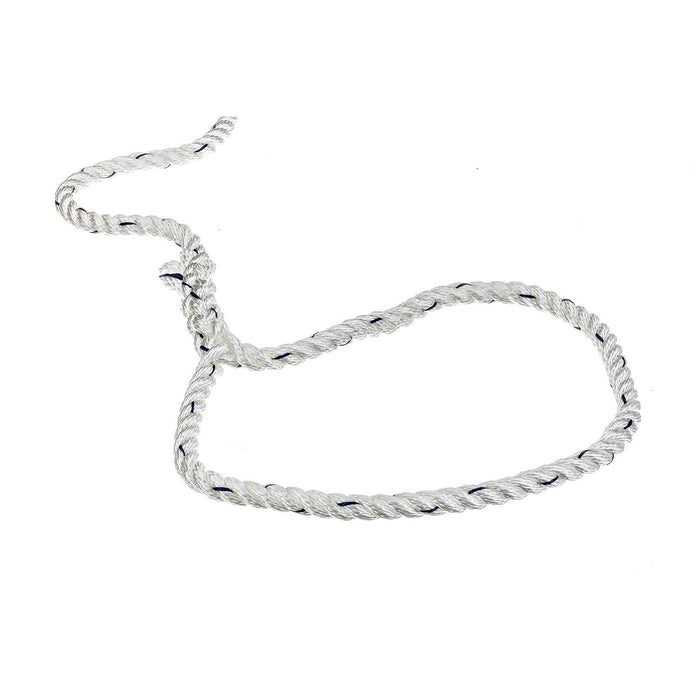 Seachoice 47501 Premium 3-Strand Twisted Nylon Dock Line, White w/ Blue Tracer, 3/8" x 10'