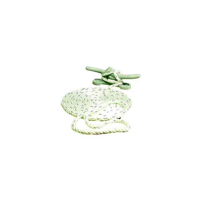 Seachoice 47501 Premium 3-Strand Twisted Nylon Dock Line, White w/ Blue Tracer, 3/8" x 10'