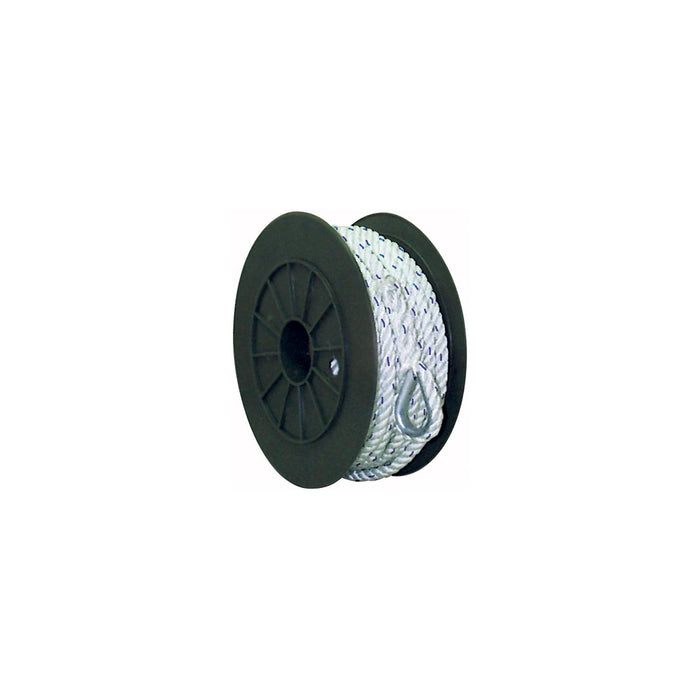 Seachoice 47721 Premium 3-Strand Twisted Nylon Anchor Line White w/ Blue Tracer, 3/8" x 150'