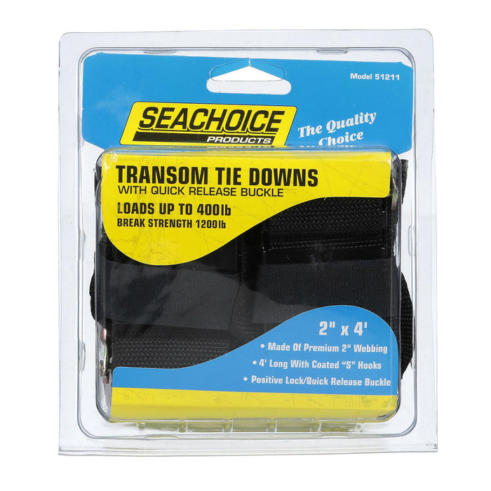 Seachoice 51211P Premium Transom Tie Down Straps 2" x 48" (Sold as Pair)