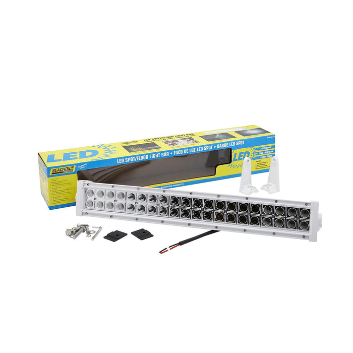 Seachoice UCL20CWSCH 51673 LED Spot/Flood Light Bar, Black Housing, 40 LEDs, 21.26", 12/24V