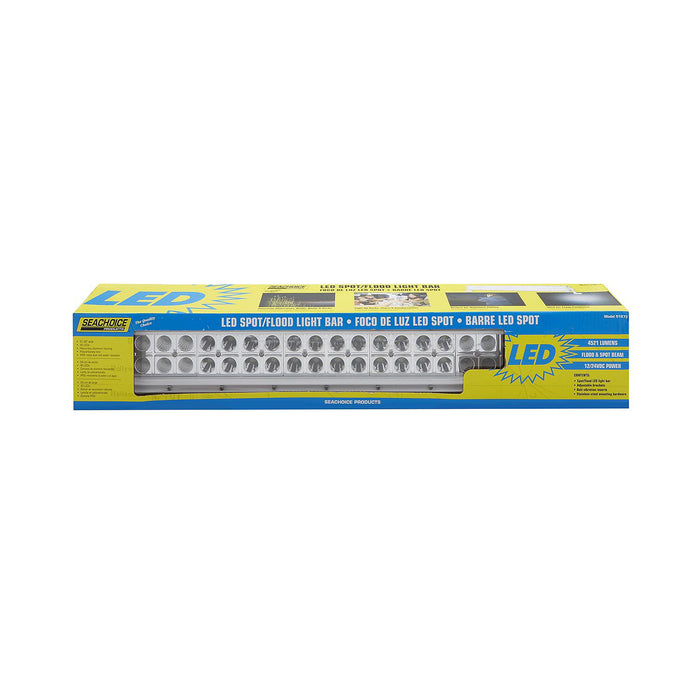 Seachoice UCL20CWSCH 51673 LED Spot/Flood Light Bar, Black Housing, 40 LEDs, 21.26", 12/24V