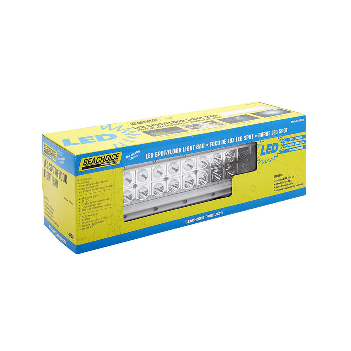 Seachoice UCL21CWSCH 51683 LED Spot/Flood Light Bar, White Housing 24 LEDs, 13.6", 12/24V