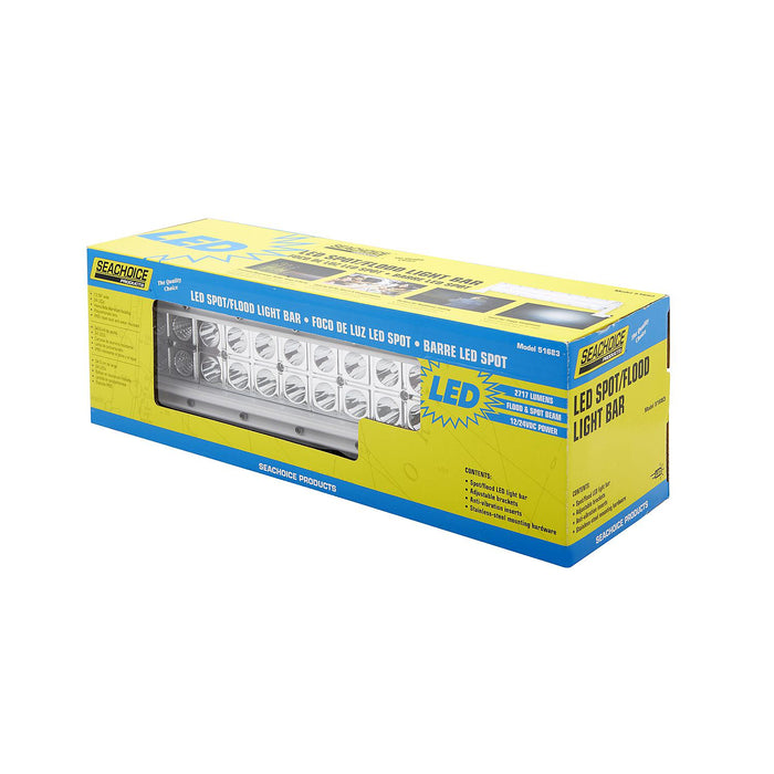 Seachoice UCL21CWSCH 51683 LED Spot/Flood Light Bar, White Housing 24 LEDs, 13.6", 12/24V