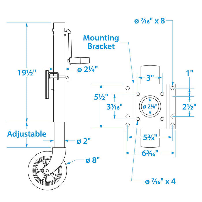 Seachoice Foldup Boat Trailer Jack