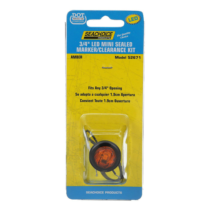 Seachoice MCL12AKSCH 52671 LED 3/4" Mini Sealed Marker/Clearance Kit Amber