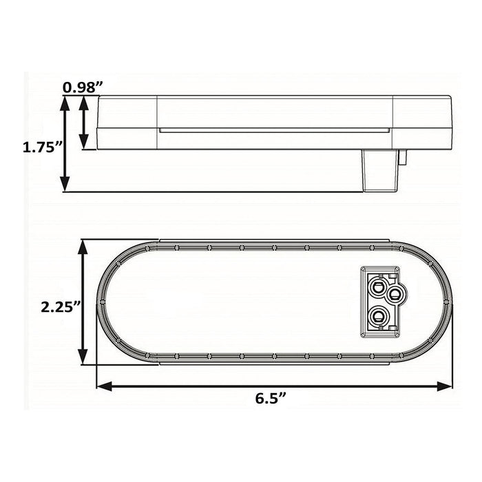 Seachoice STL12RKSCH 52831 LED 6" Oval Sealed Tail Light Kit For Flush Mount