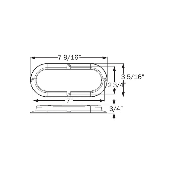 Seachoice STL78RKSCH 52841 LED 6" Oval Sealed Lights For Surface Mount