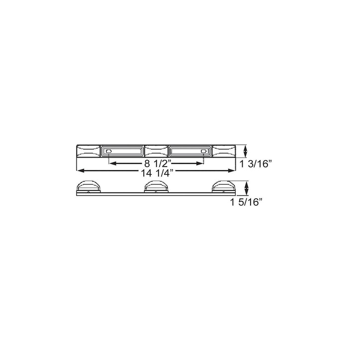 Seachoice MCL97RKSCH 52901 LED Sealed 3-Piece Identification Light Bar