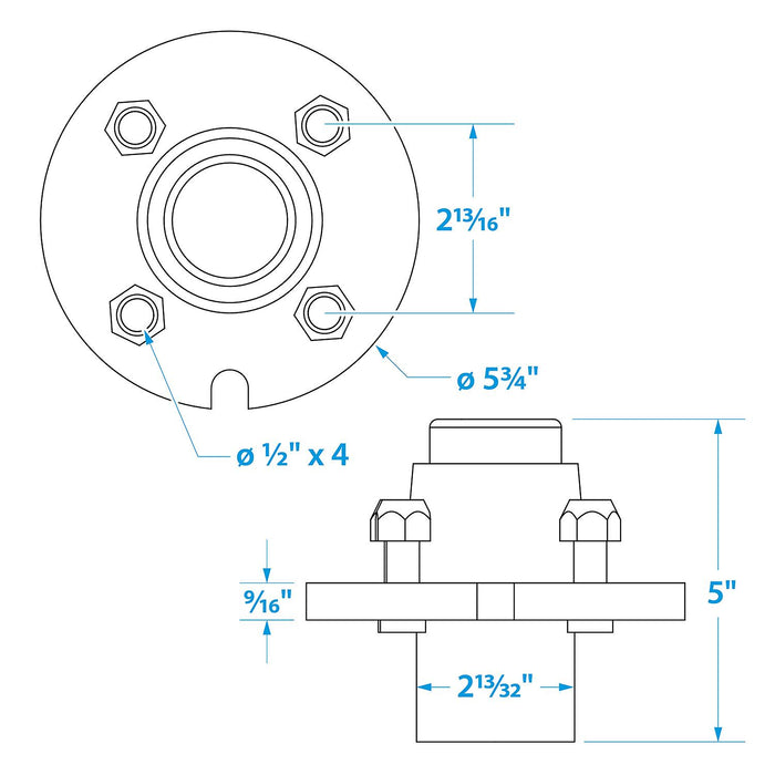 Seachoice Galvanized Trailer Wheel Hub