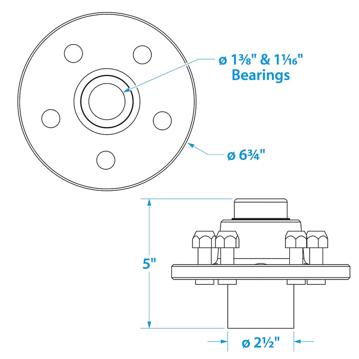 Seachoice Galvanized Trailer Wheel Hub