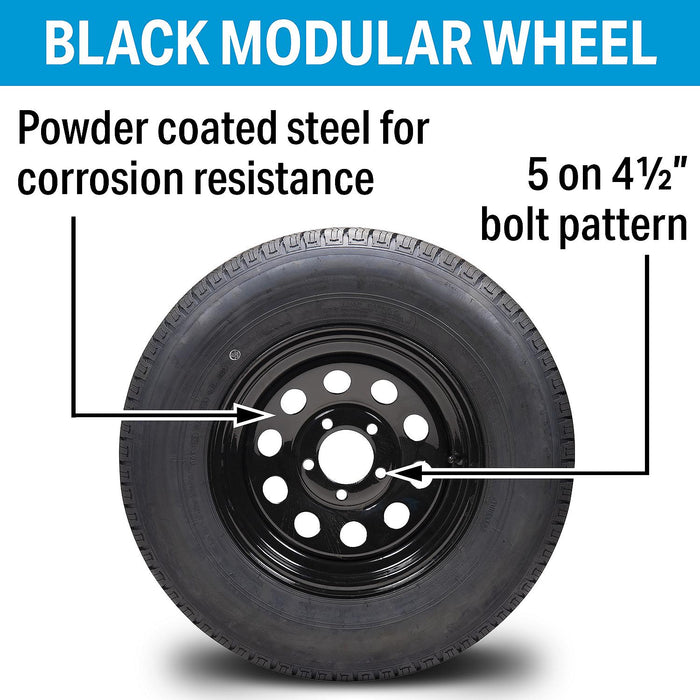 Seachoice 31937 53403 ST175/80R13C/5H KR35 13" Black Modular, 5-Lug on 4-1/2" Radial Tire & Wheel Asm