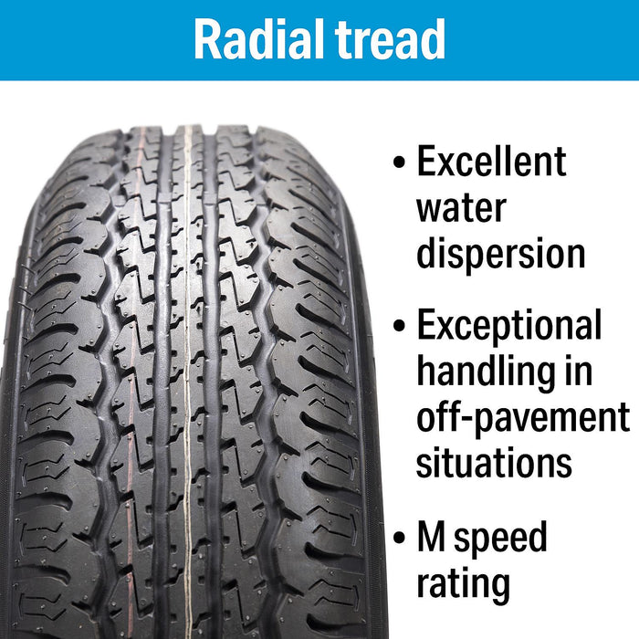 Seachoice 31937 53403 ST175/80R13C/5H KR35 13" Black Modular, 5-Lug on 4-1/2" Radial Tire & Wheel Asm