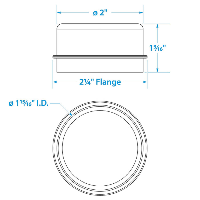 Seachoice 53631 1.980" Grease Caps (2 Per Pack)