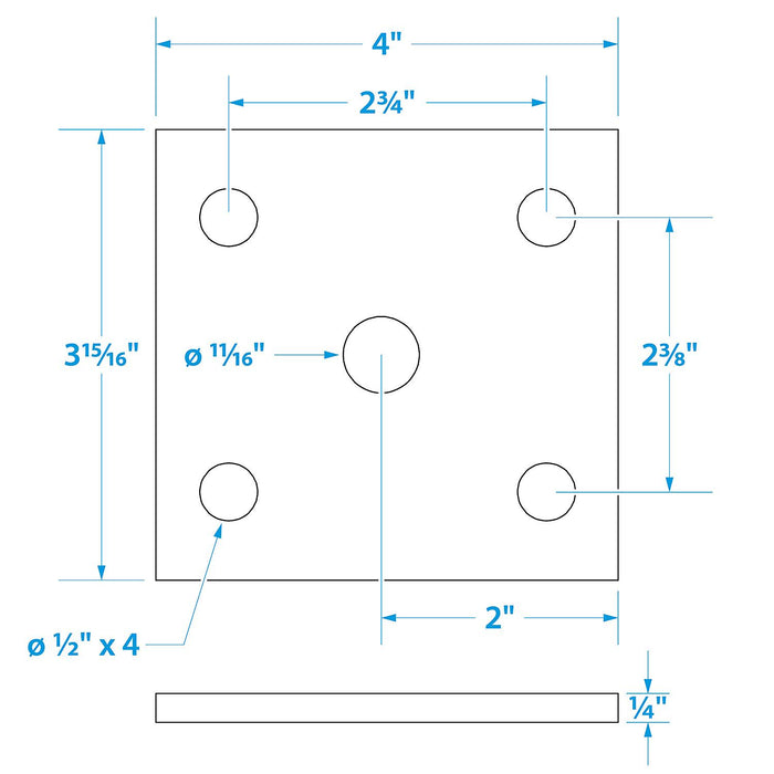 Seachoice 55051 Medium Duty Axle U-Bolt Plate