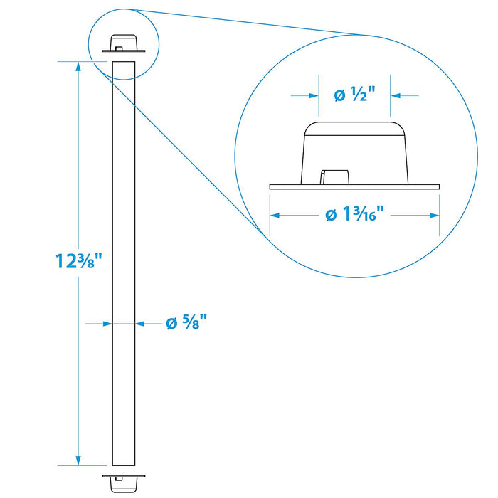 Seachoice 55791 Zinc Plated Steel Roller Shaft Includes 2 Pal Nuts