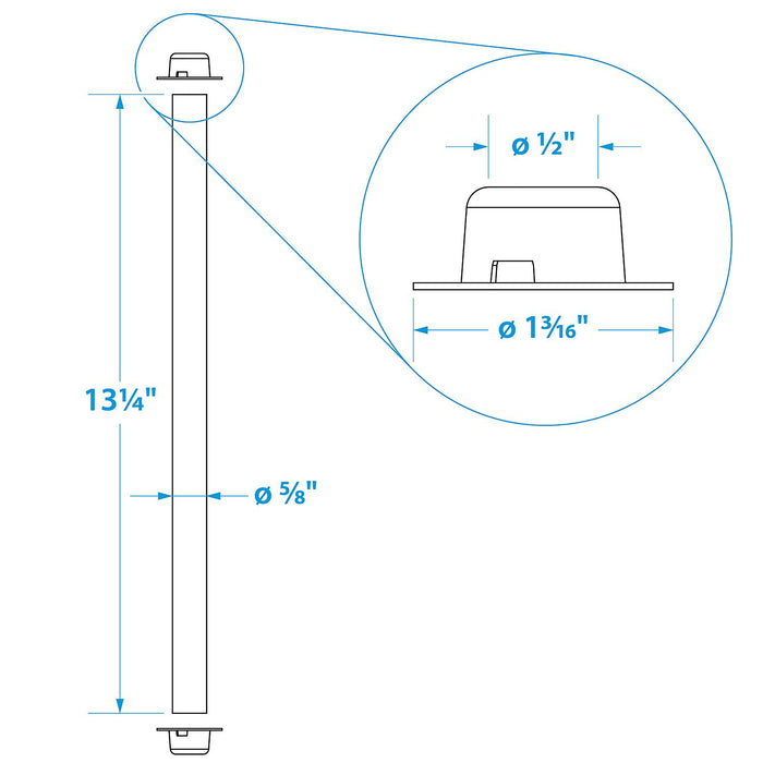 Seachoice 55811 Zinc Plated Steel Roller Shaft Includes 2 Pal Nuts